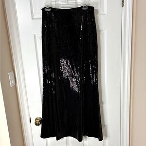 Puppets and Puppets Women’s Glamorous Black Sequin Maxi Skirt